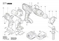 Bosch 3 601 JD9 200 Gsb 14,4 Ve-2-Li Cordl Perc Screwdr 14.4 V / Eu Spare Parts